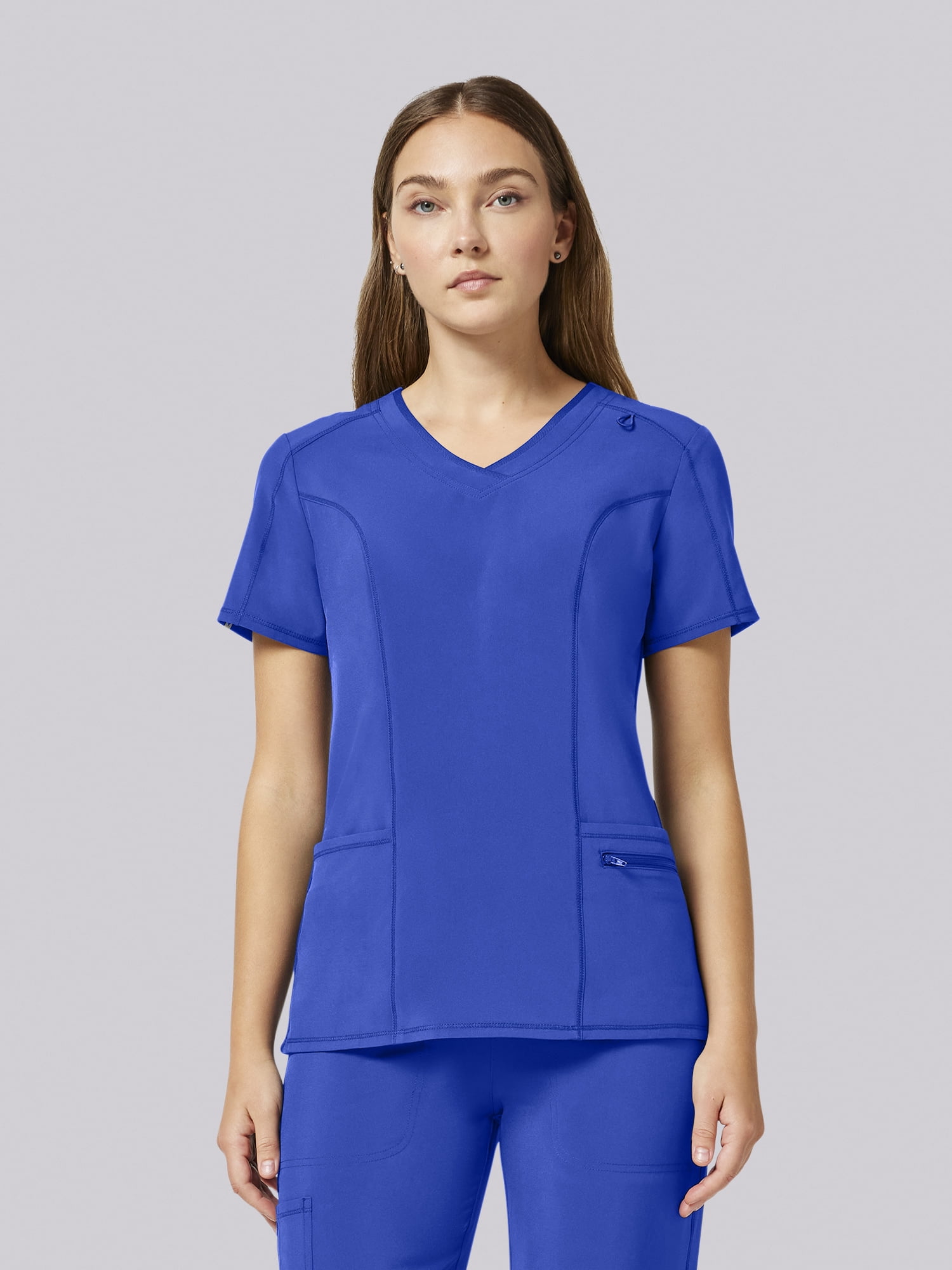 Scrubstar Performance Women’s Shaped Antimicrobial Mesh Panel V-Neck Scrub Top, Sizes XS–3XL