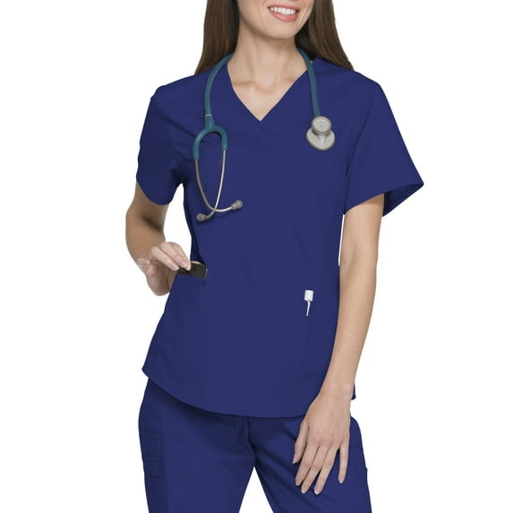 Scrubstar Short Sleeve Mock Neck Wrap Scrub Top (Women's), 1 Count, 1 Pack