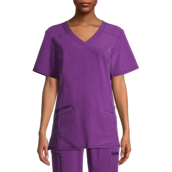 Scrubstar Short Sleeve V-Neck Collarless Scrub Top (Women's), 1 Count, 1 Pack