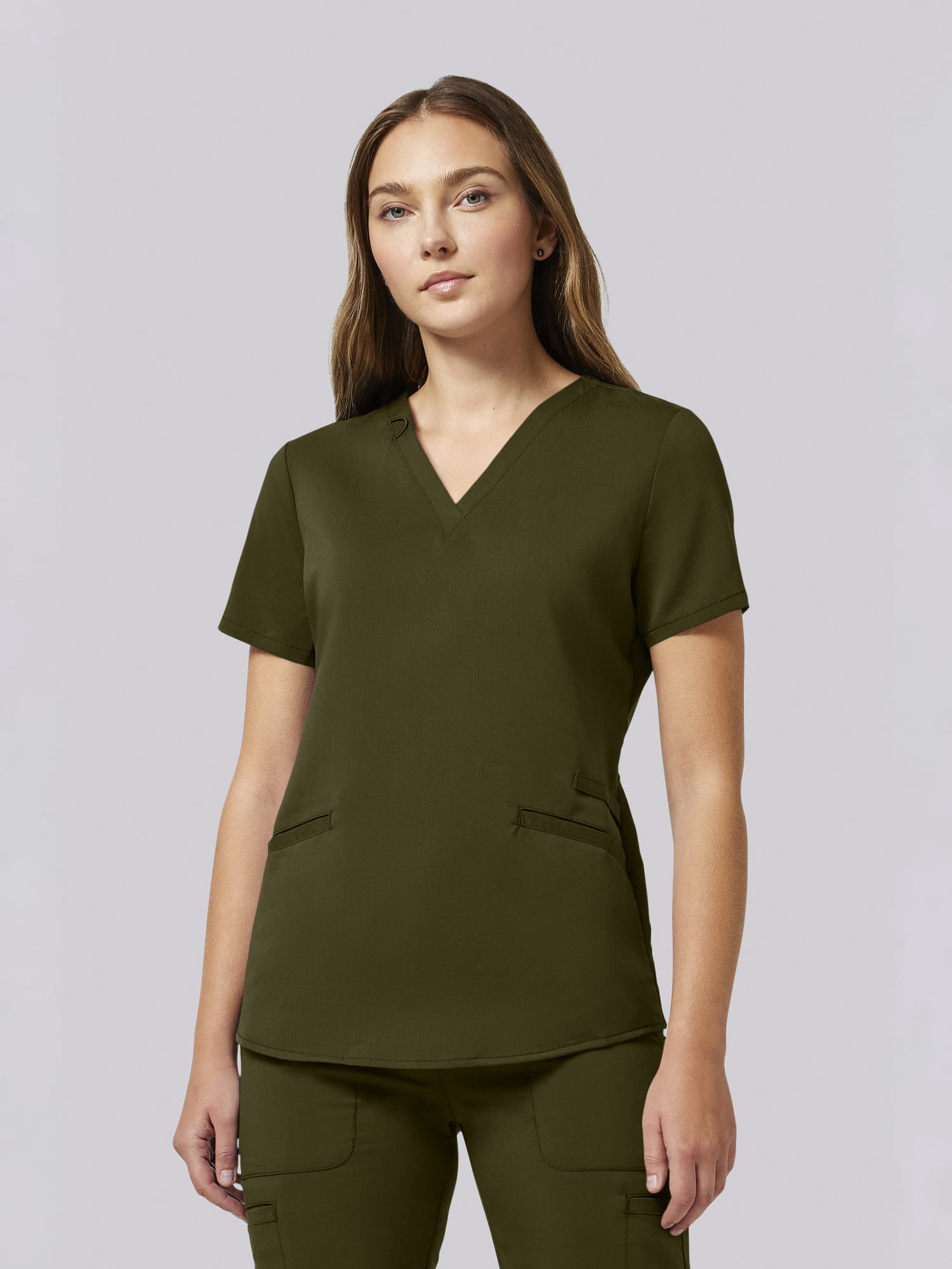 Scrubstar Ultimate Women’s Antimicrobial Welt Pocket V-Neck Scrub Top, Sizes XS–3XL