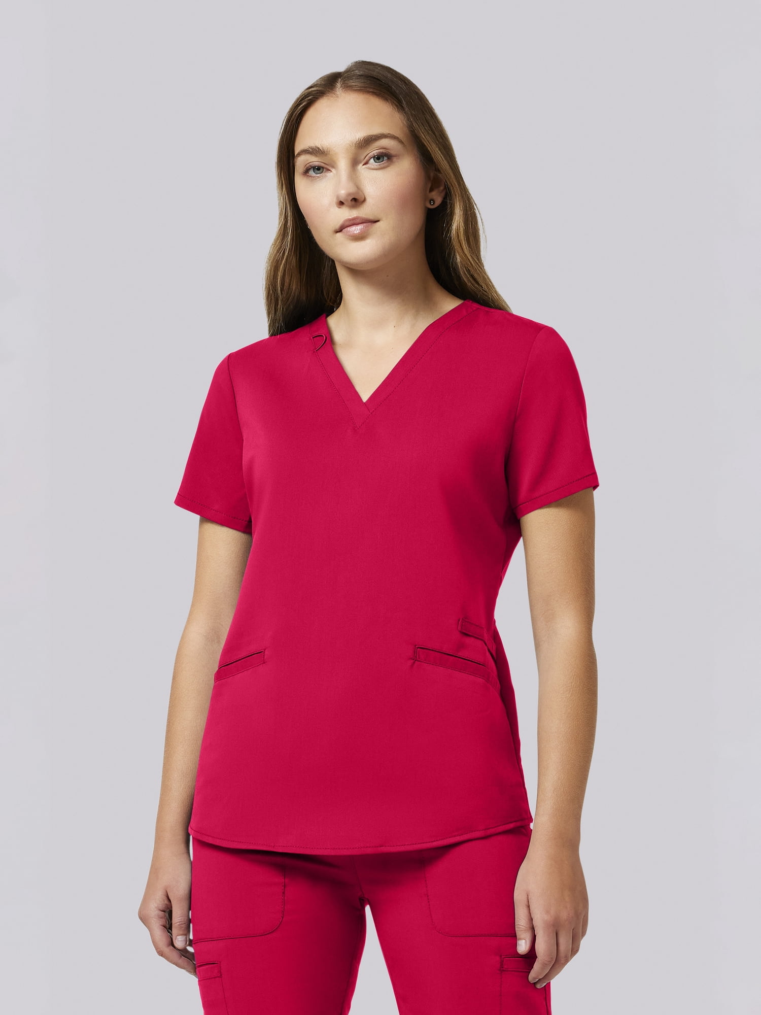 Scrubstar Ultimate Women’s Antimicrobial Welt Pocket V-Neck Scrub Top, Sizes XS–3XL