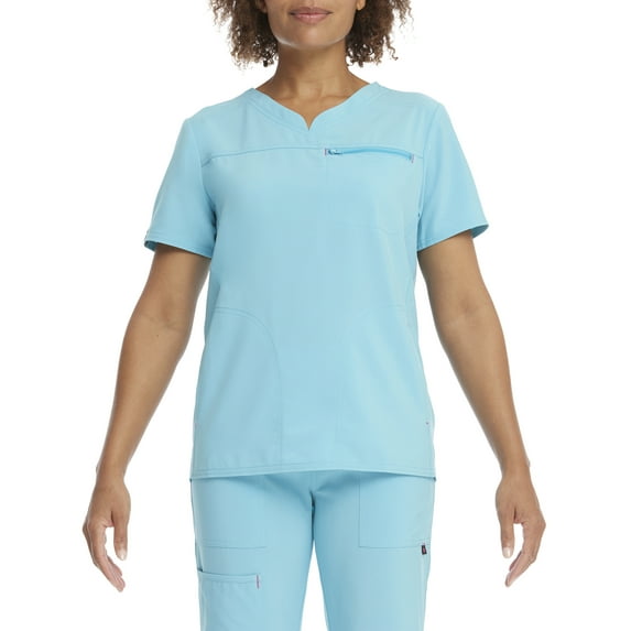 Scrubstar Women's Active Stretch Ethical Fabric V-Neck Seasonal Solid Tuck-In Scrub Top