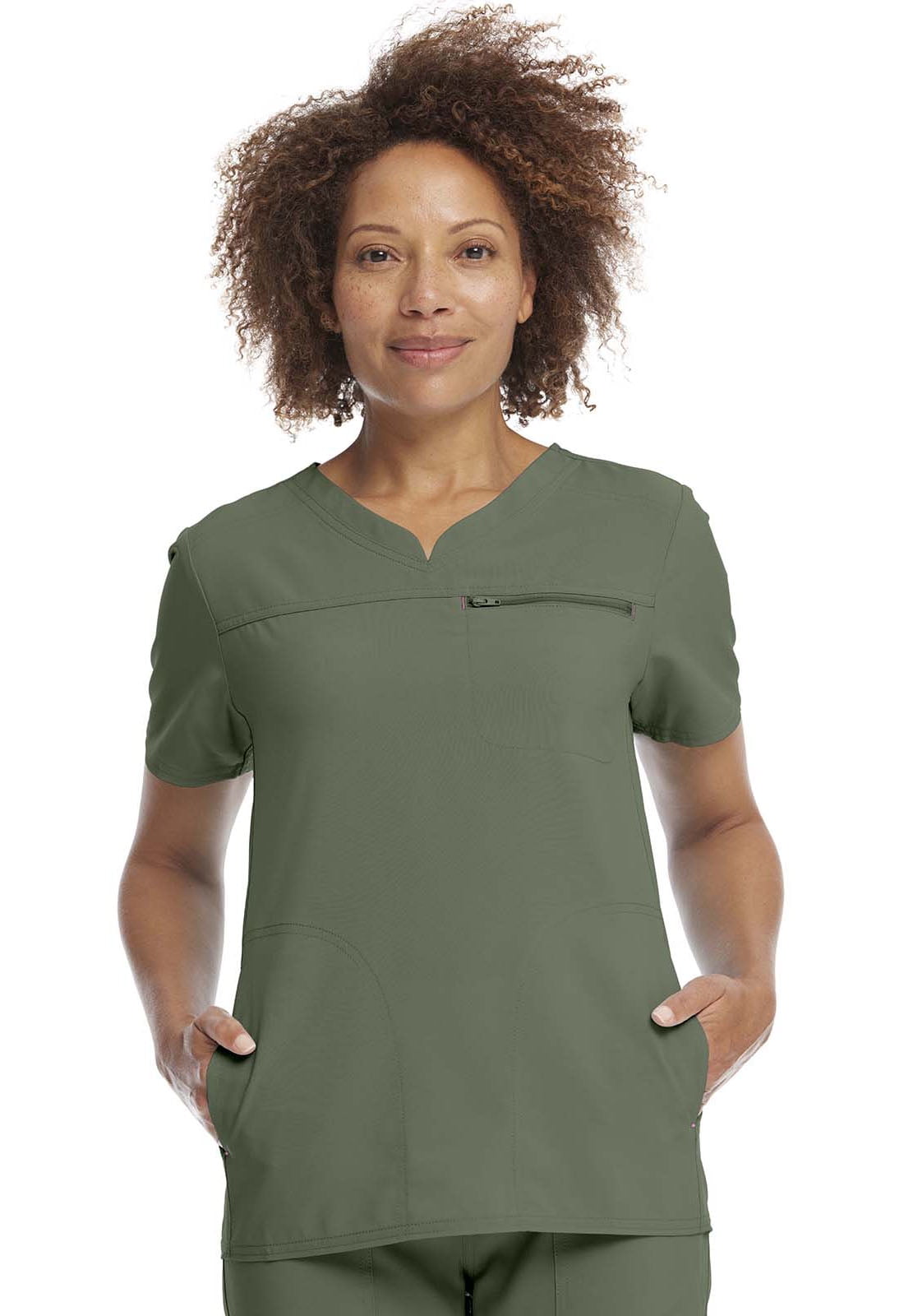 Scrubstar Women's Active Stretch VNeck Seasonal Solid TuckIn Scrub
