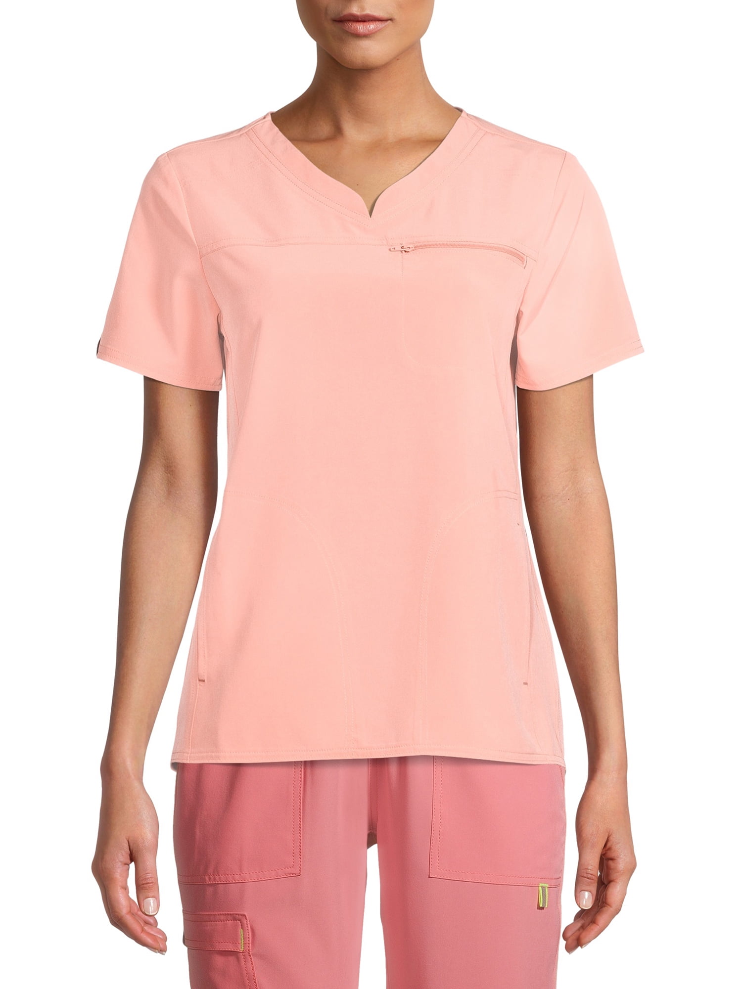 Scrubstar Women's Active Stretch VNeck Seasonal Solid TuckIn Scrub
