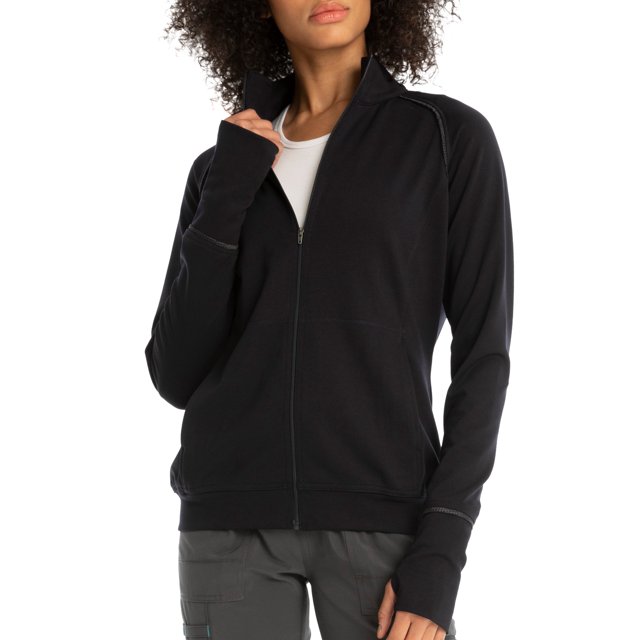 Scrubstar Women's Active Stretch Zip Front Ponte Knit Scrub Jacket