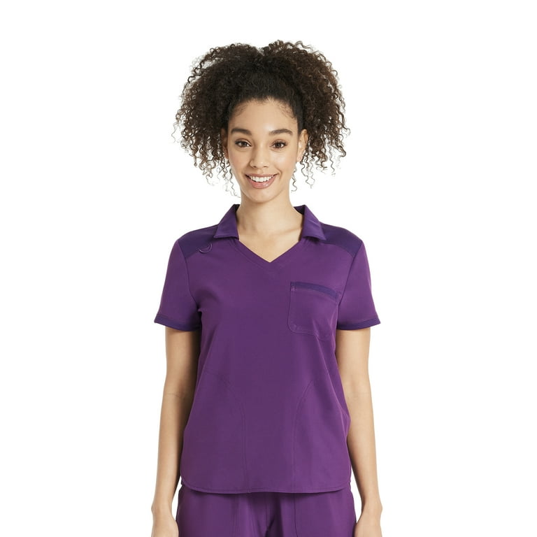 Scrubstar Women s Antimicrobial Premium Performance Collar Top Sizes Xs 3xl Size 2XL Purple