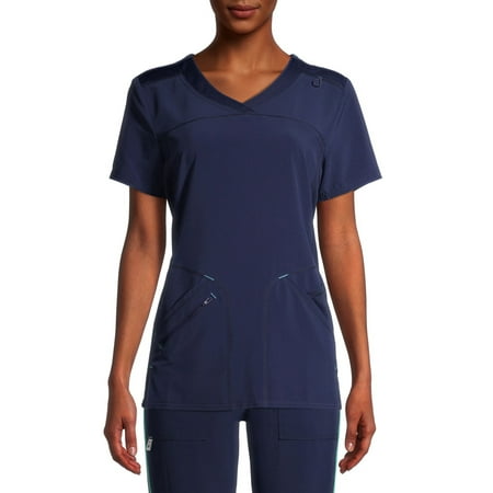 Scrubstar Women's Antimicrobial Premium Performance Tonal Contrast V-Neck Scrub Top