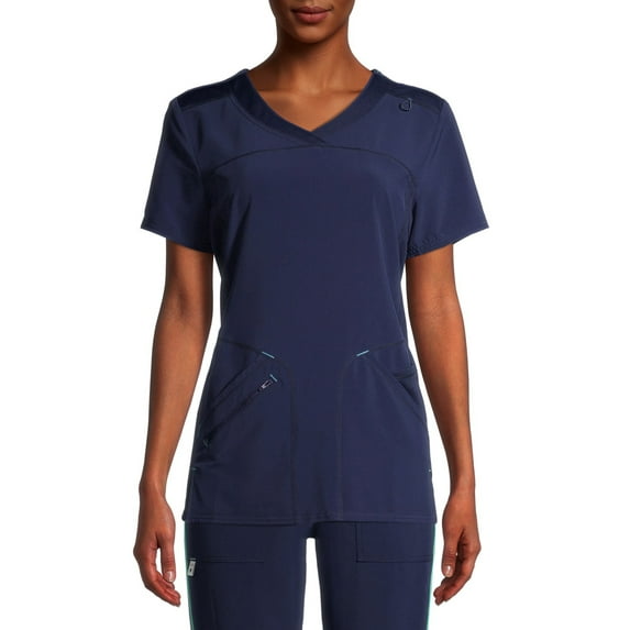Scrubstar Women's Antimicrobial Premium Performance Tonal Contrast V-Neck Scrub Top