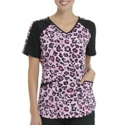 Scrubstar Women's "Cheery Cheetah" V-Neck Print Scrub Top