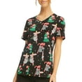 thumbnail image 1 of Scrubstar Women's "Christmas Creatures" V-Neck Print Scrub Top, 1 of 6