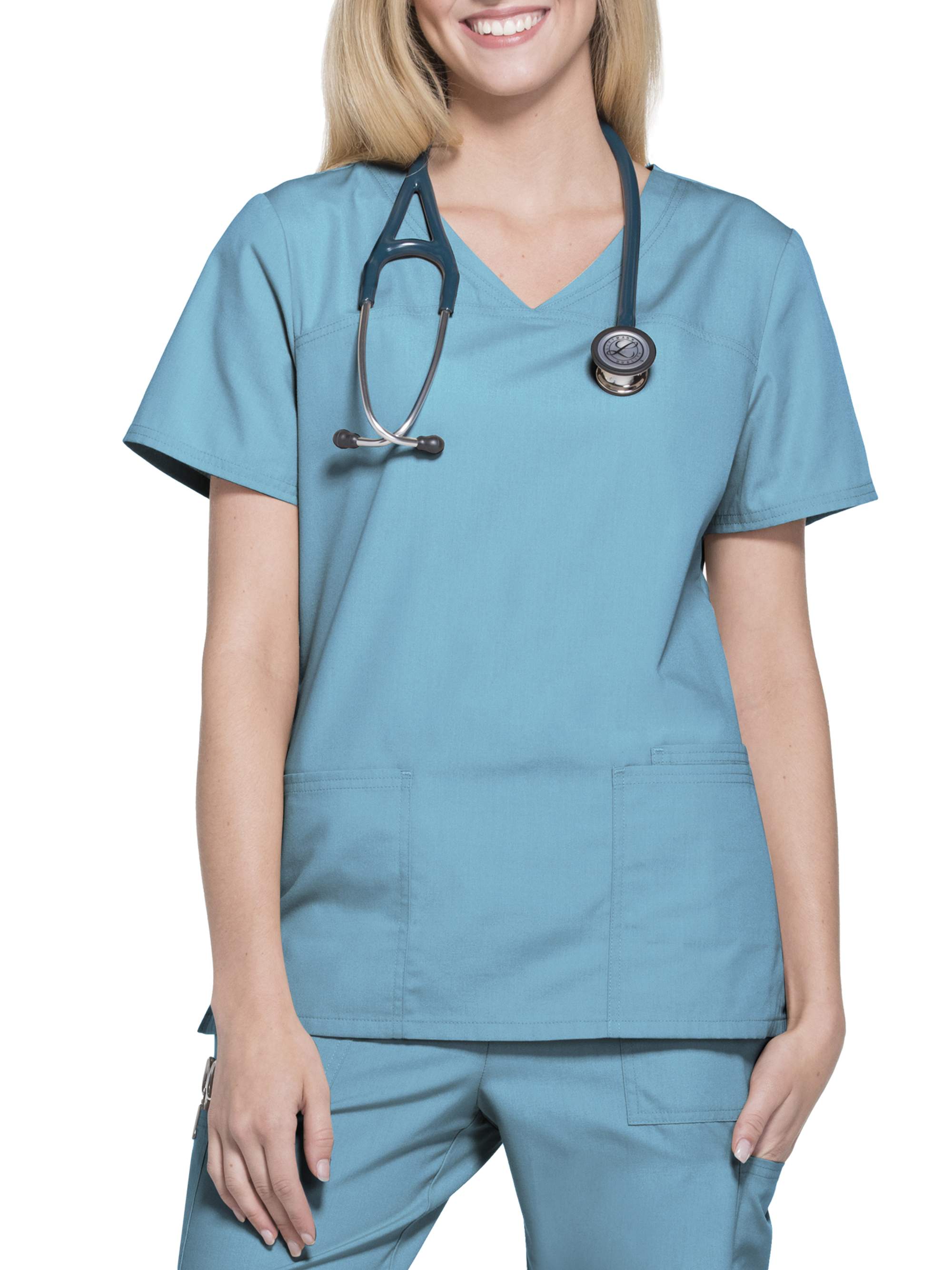 Scrubstar Women's Core Essentials Brushed Poplin VNeck Scrub Top