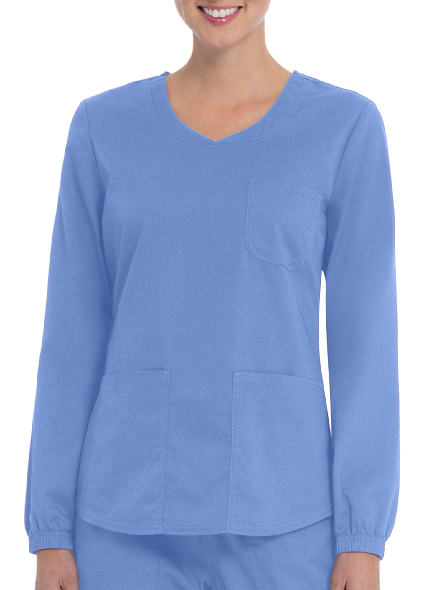 Scrubstar Women's Core Essentials Mechanical Stretch Long Sleeve VNeck