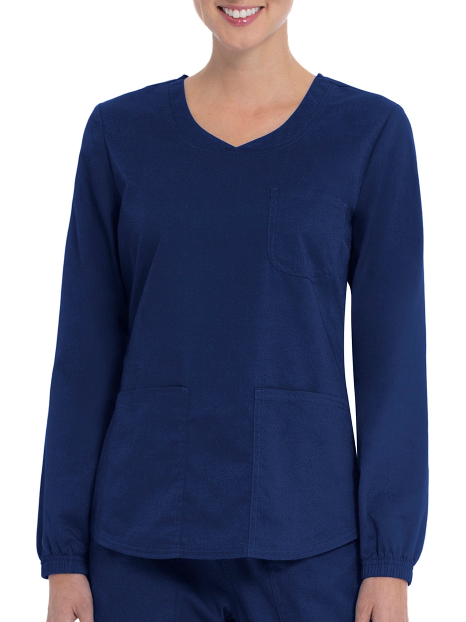 Scrubstar Women's Core Essentials Mechanical Stretch Long Sleeve VNeck