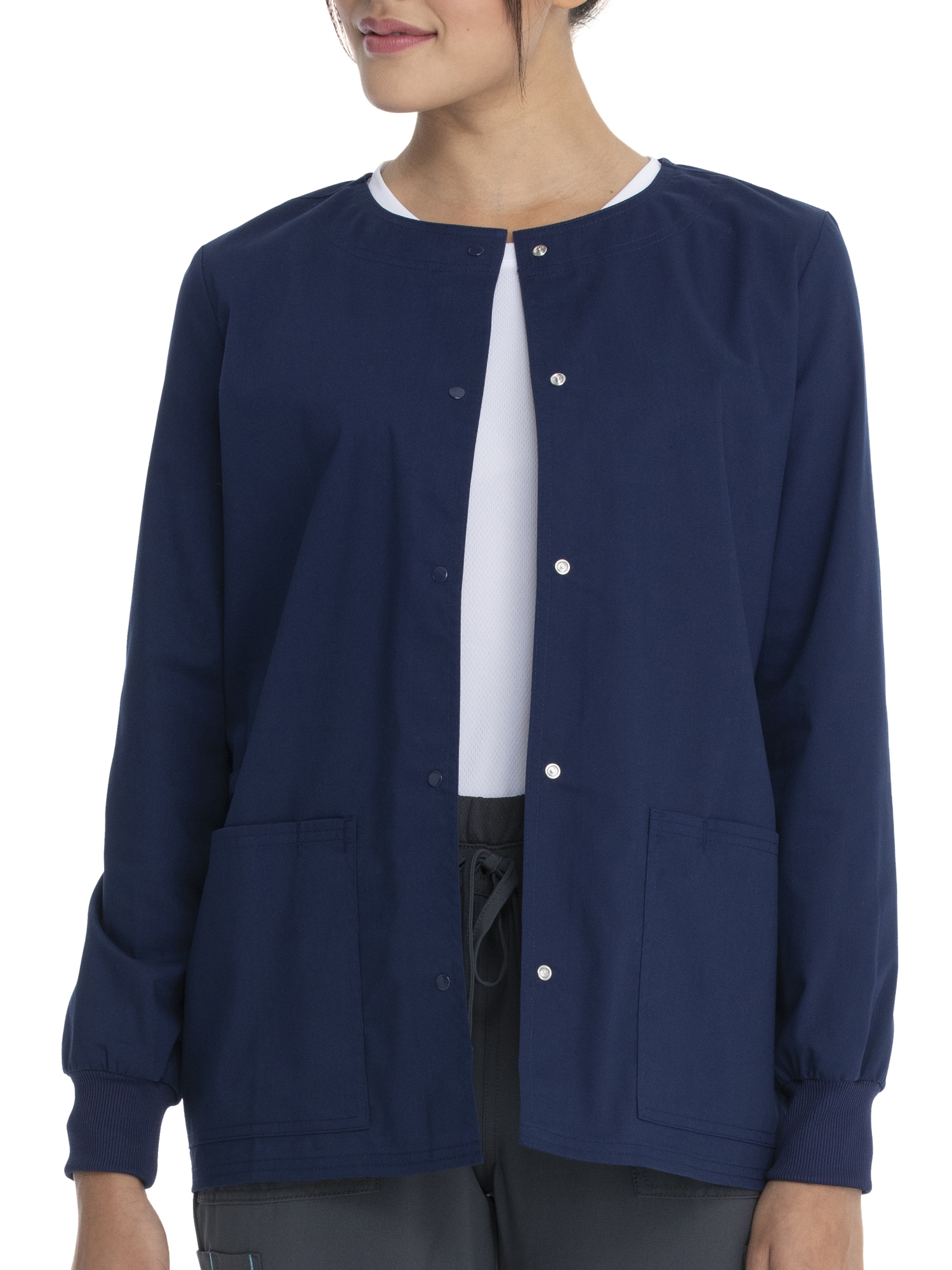 Scrubstar Women's Core Essentials Stretch Snap Front Warmup Scrub