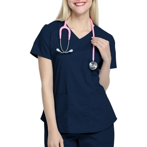 Scrubstar Women's Core Essentials V-Neck Scrub Top with Rounded Hem