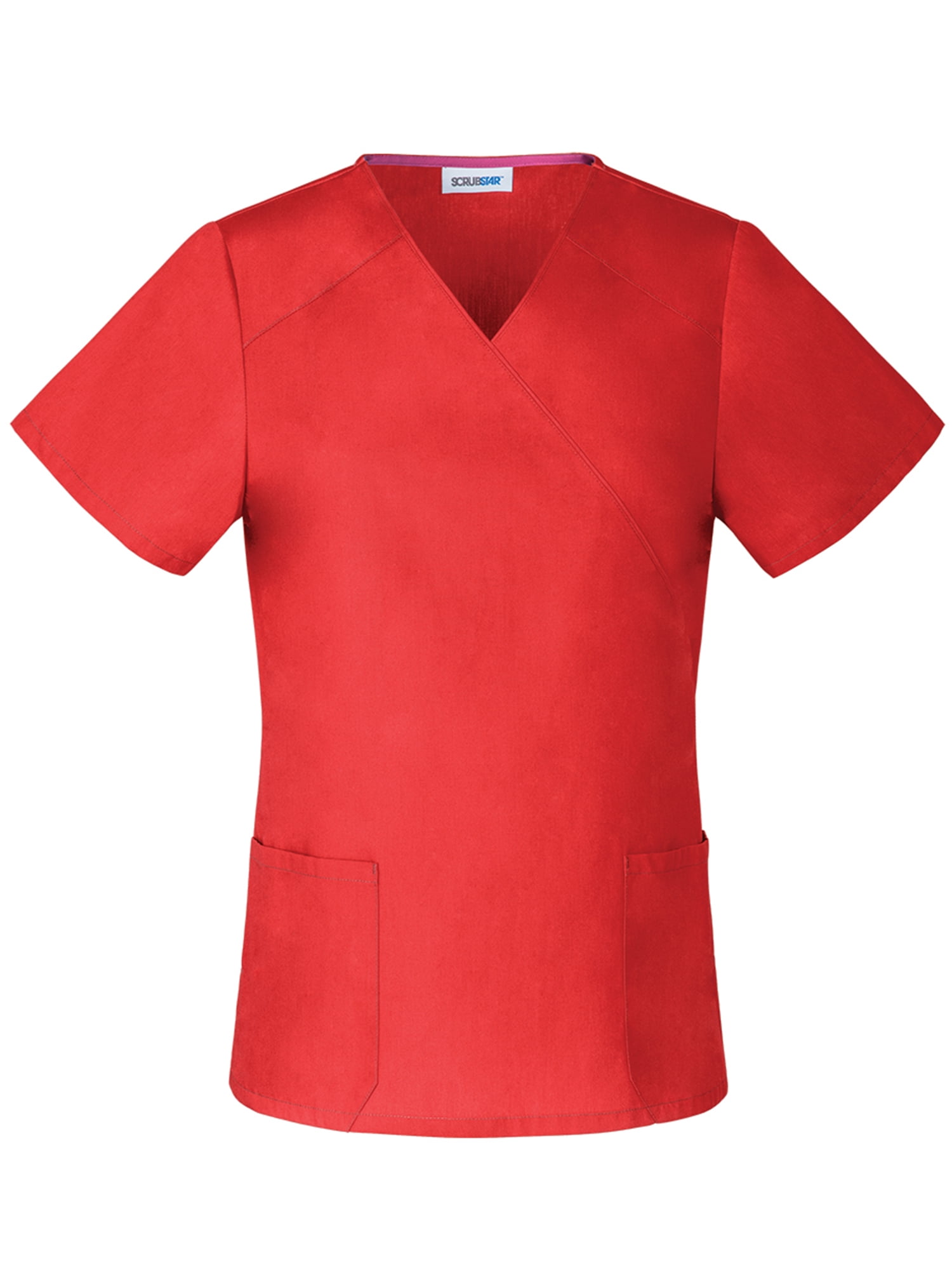 Scrubstar Women's Fashion Essentials Antimicrobial Mock Wrap Scrub Top