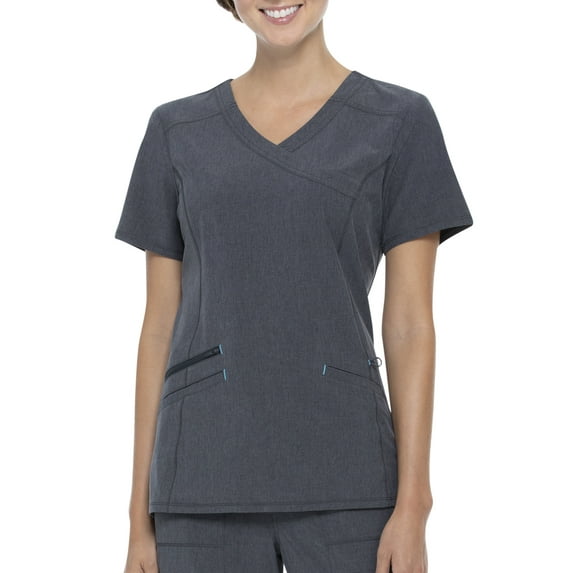 Scrubstar Women's Fashion Premium Performance Mock Wrap Scrub Top