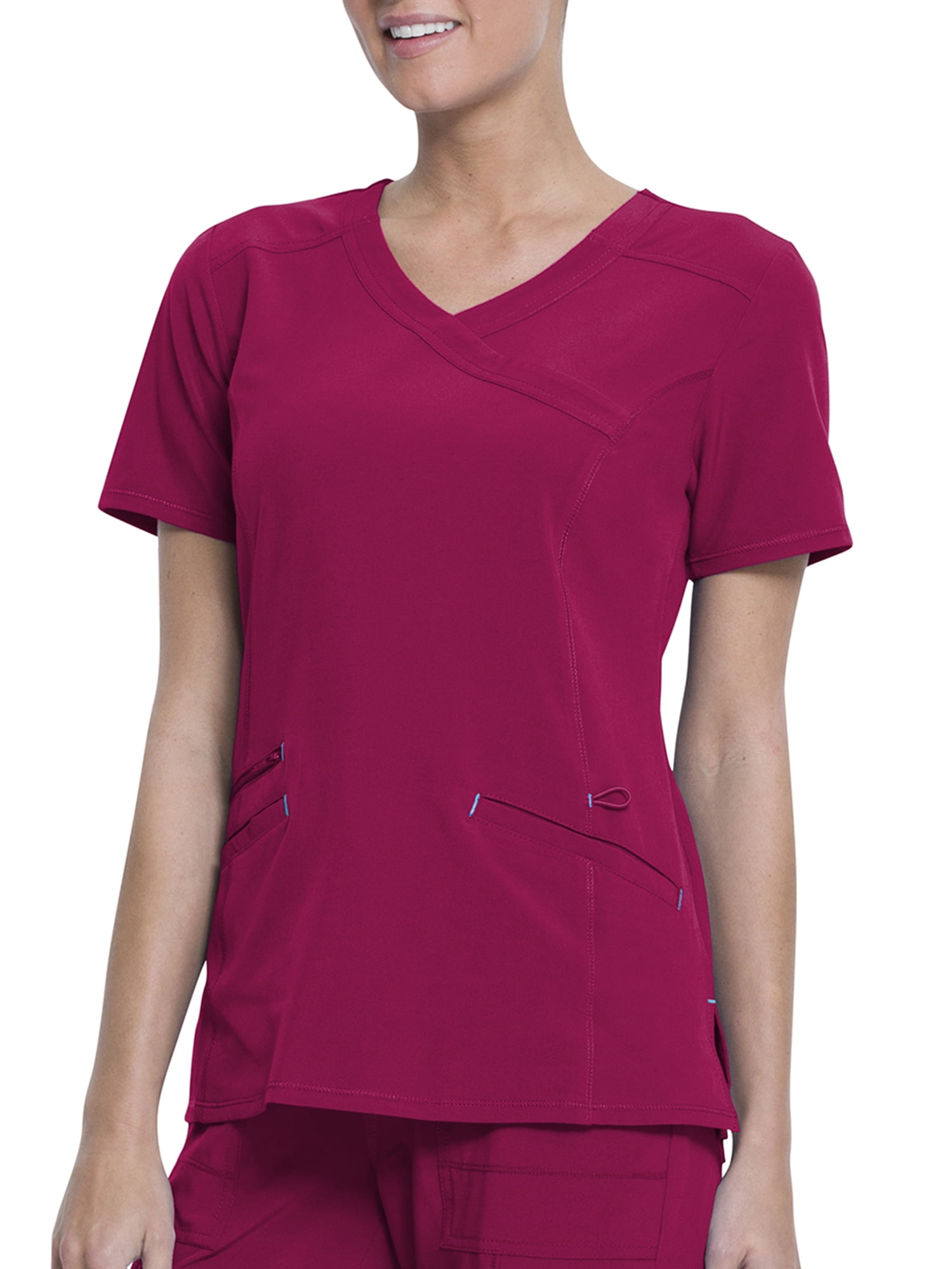 Scrubstar Women's Fashion Premium Performance Mock Wrap Scrub Top 