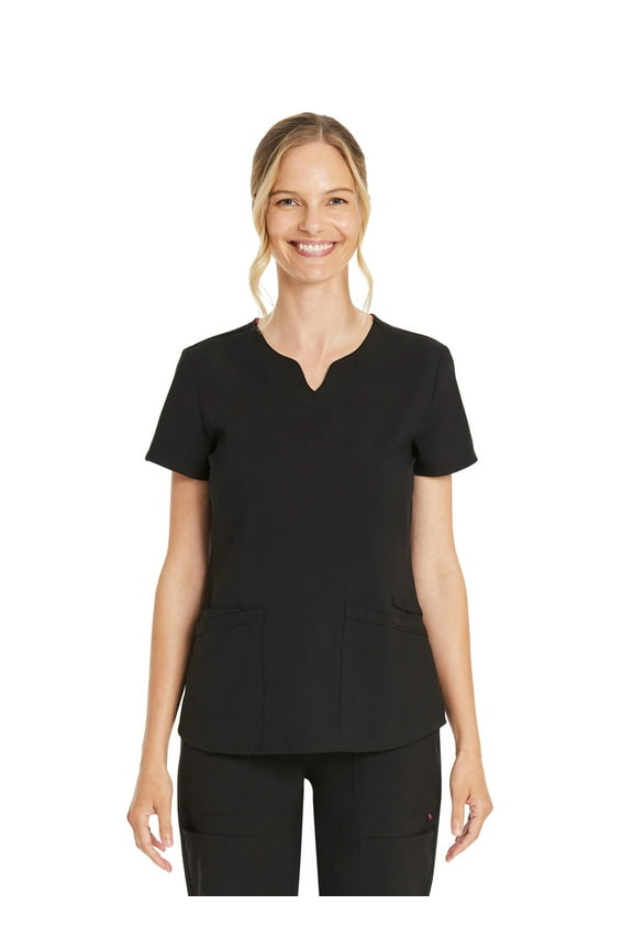 Women's Fashion Stretch V-Neck Scrub Top, Sizes XS-3XL