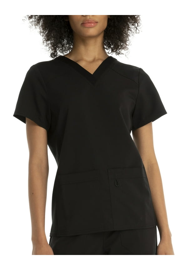 Women's Flexible Stretch Knit Side Panel V-Neck Scrub Top WD803