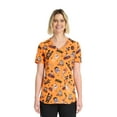 thumbnail image 1 of Scrubstar Fright Friends Women's V-Neck Print Scrub Top, Sizes XS-3XL, 1 of 6