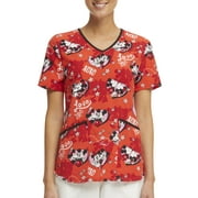 Scrubstar Women's "Mickey Forever" V-Neck Print Scrub Top WM12T745LA