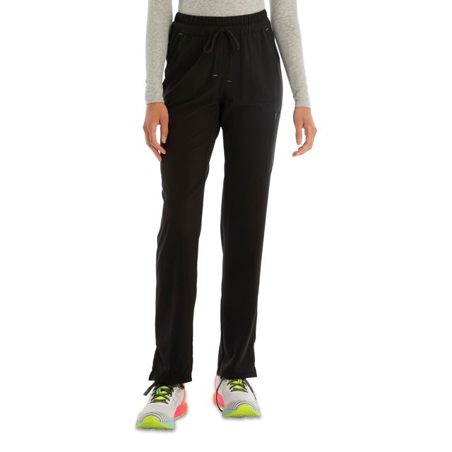 Scrubstar Women's Petite Solid Performance Drawstring Pant with Tonal Contrast Mesh and