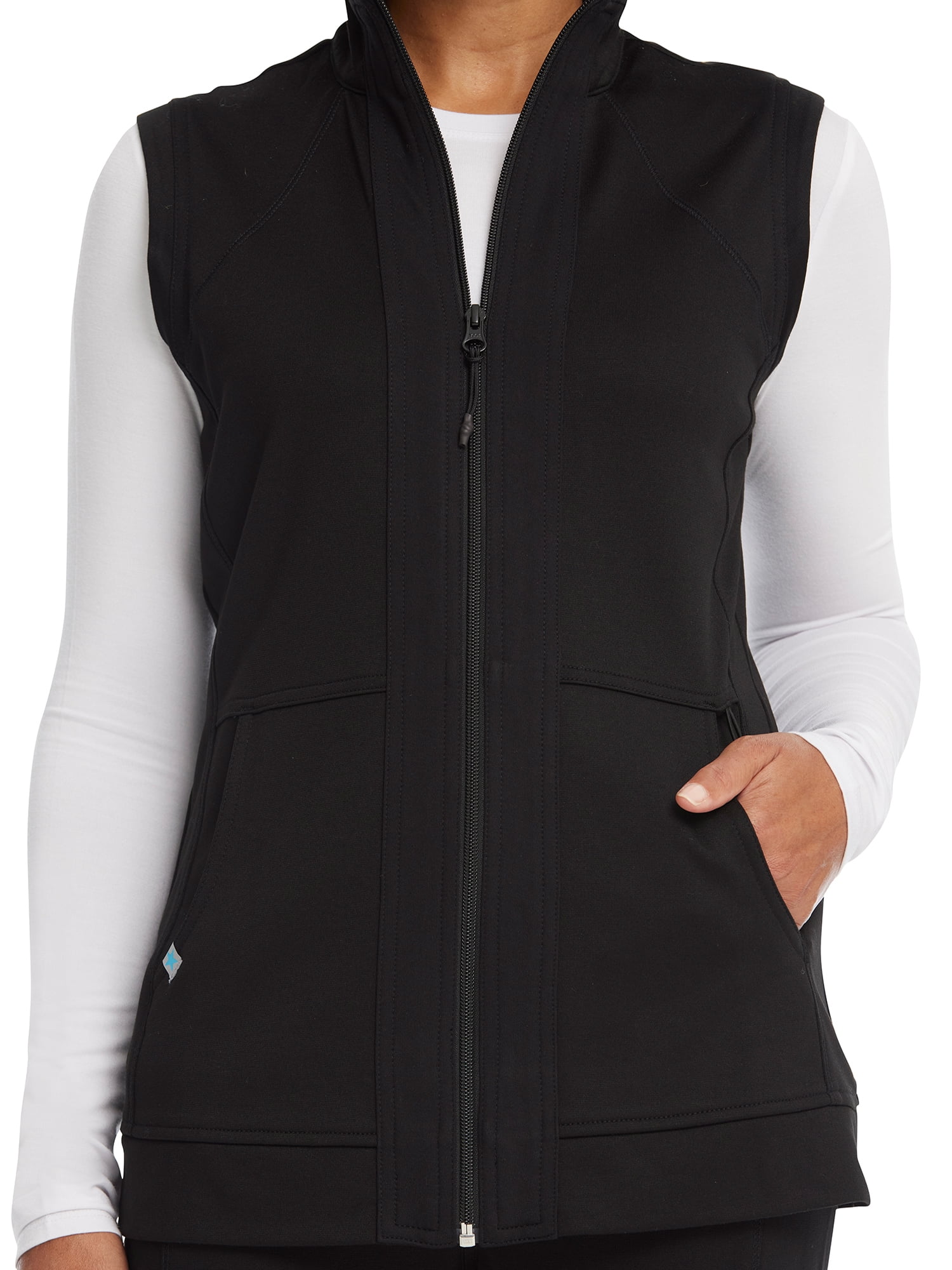 Scrubstar Women's Ponte Knit Zip Front Bomber Scrub Vest WD311