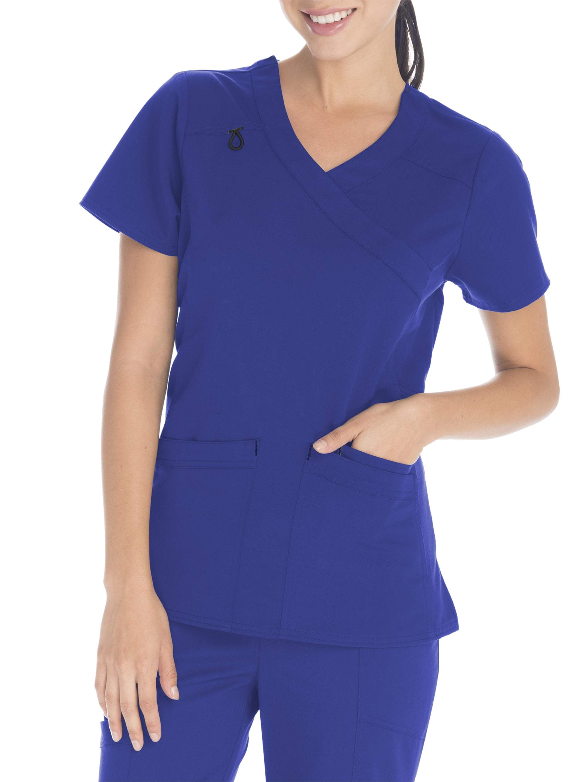 Scrubstar Women's Premium Collection Stretch Mock Wrap Scrub Top