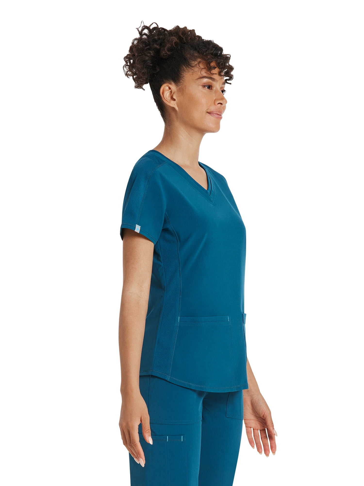 Scrubstar Women's Premium Performance Stretch Double V-Neck Scrub Top, Sizes XS-3XL