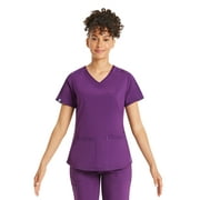 SCRUBSTAR Women's Premium Performance Stretch Double V-Neck Scrub Top, Sizes XS-3XL