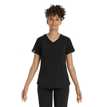 Scrubstar Women's Premium Performance Stretch Double V-Neck Scrub Top, Sizes XS-3XL