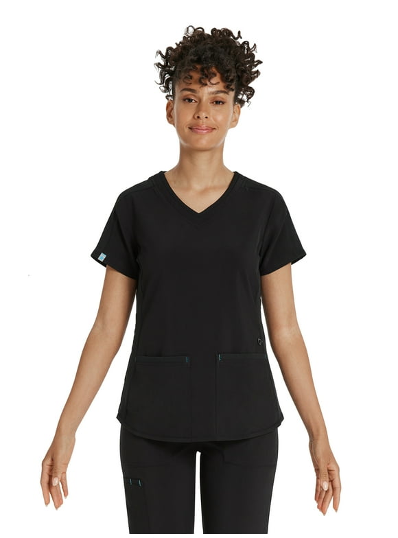 Scrubstar Women's Premium Performance Stretch Double V-Neck Scrub Top, Sizes XS-3XL