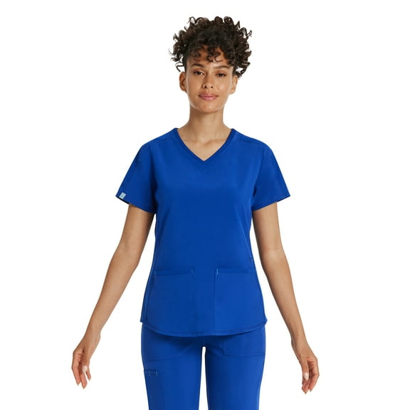 Scrubstar Women's Premium Performance Stretch Double V-Neck Scrub Top, Sizes XS-3XL