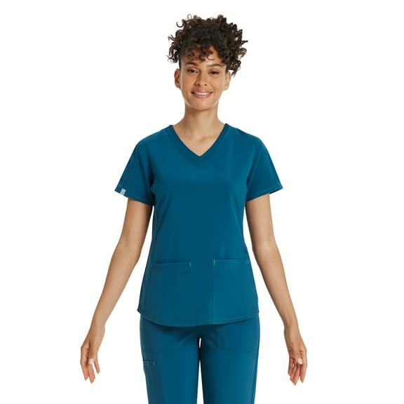 Scrubstar Women's Premium Performance Stretch Double V-Neck Scrub Top, Sizes XS-3XL
