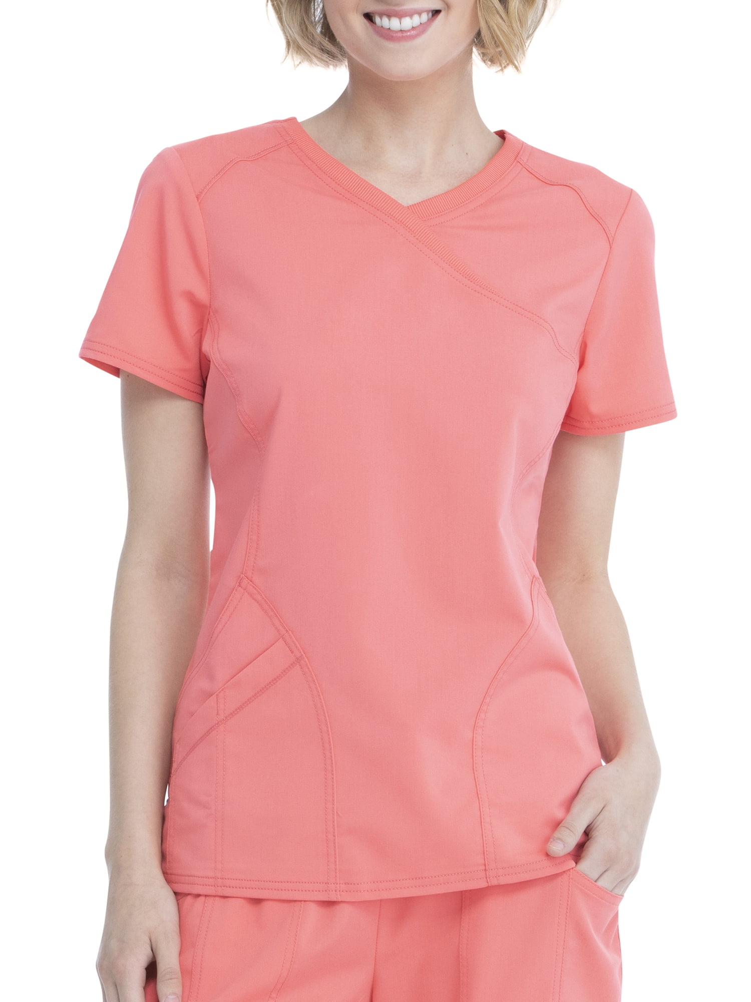 Scrubstar Women's Premium Rayon Mock Wrap Scrub Top