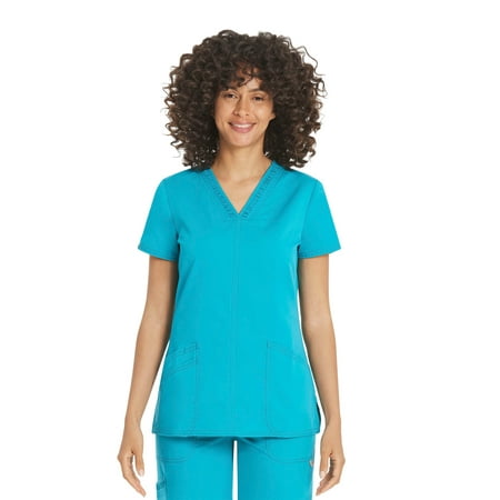 Scrubstar Women's Premium Ultimate Stretch V-Neck Scrub Top, Sizes XS-3XL