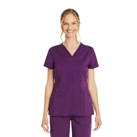 Scrubstar Women's Premium Ultimate Stretch V-Neck Scrub Top, Sizes XS-3XL