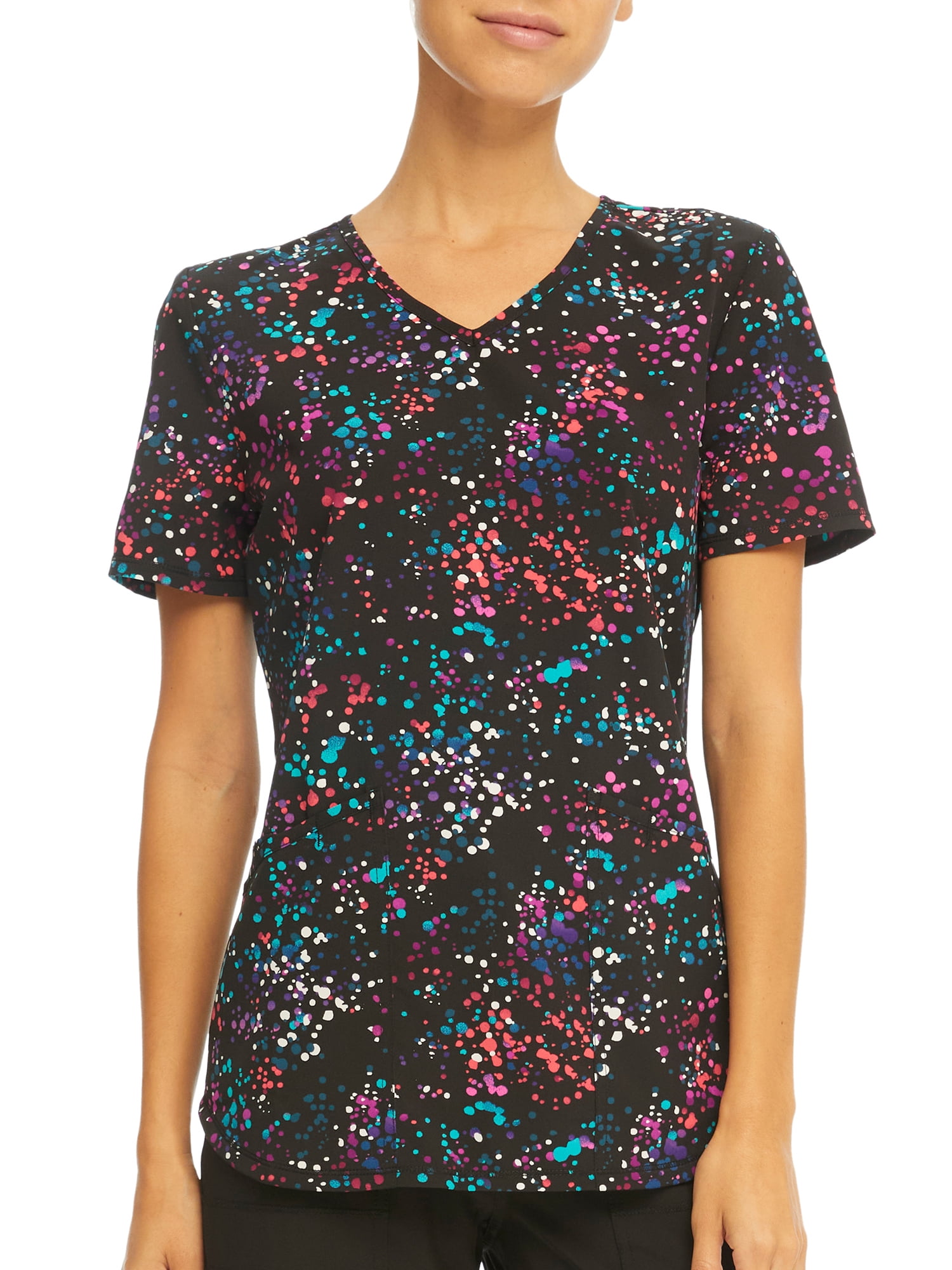Scrubstar Women's "Prism Dots" VNeck Print Scrub Top
