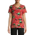thumbnail image 1 of Scrubstar Women's Rudolph "Christmas Countdown" V-Neck Print Scrub Top, 1 of 6