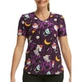 thumbnail image 1 of Scrubstar Women's Sanrio Hello Kitty Night Forest V-Neck Print Scrub Top WM32T745LB, 1 of 5