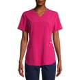 thumbnail image 1 of Scrubstar Women's Seasonal Solid Contrast V-Neck Scrub Top, 1 of 6