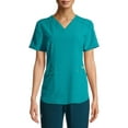 thumbnail image 1 of Scrubstar Women's Seasonal Solid Contrast V-Neck Scrub Top, 1 of 6