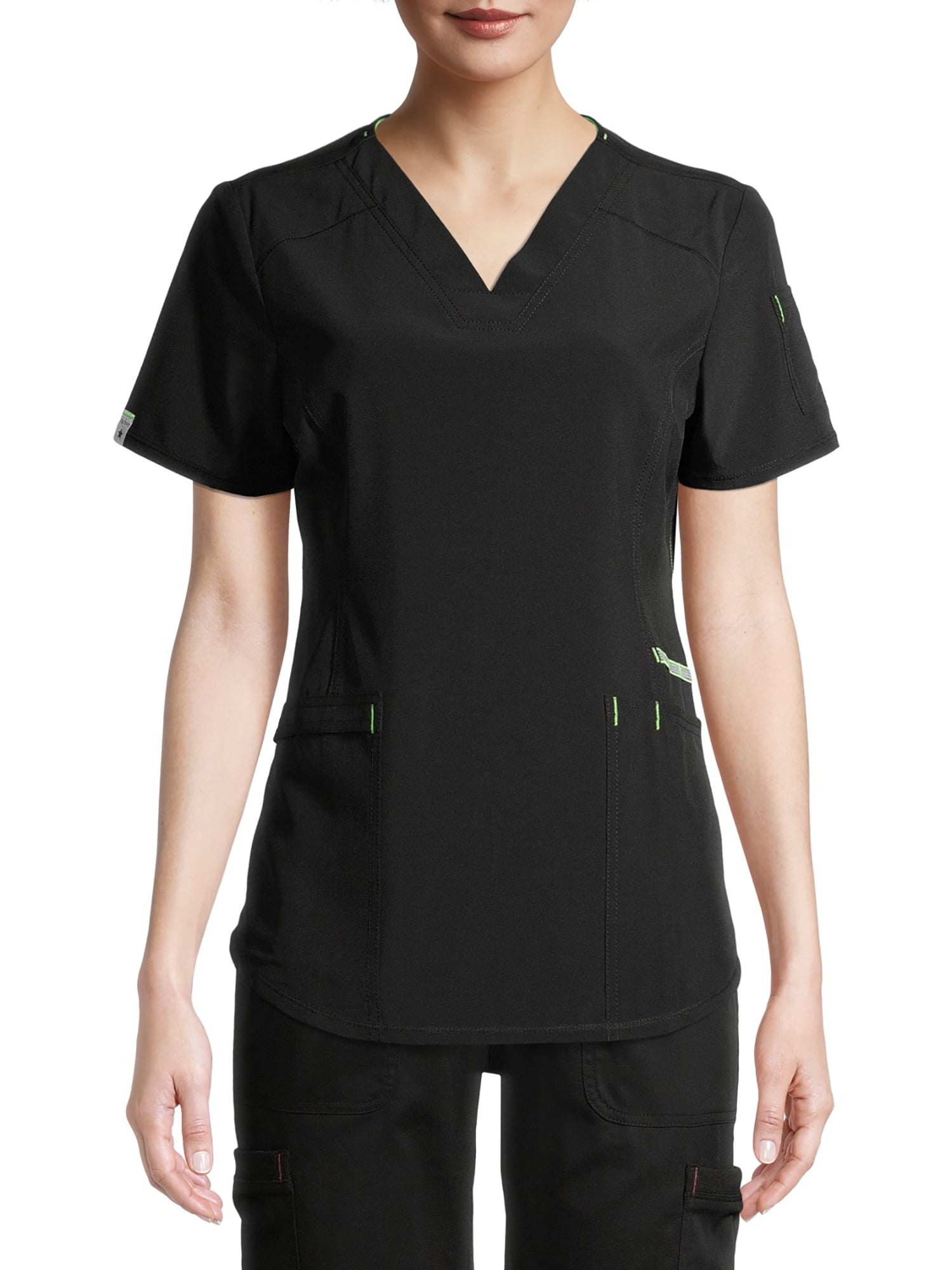 Scrubstar Women's Seasonal Solid Contrast VNeck Scrub Top