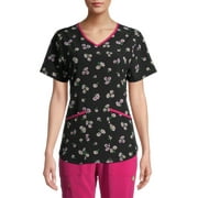 Scrubstar Women's Simple Daisy V-Neck Print Scrub Top