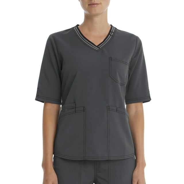 Scrubstar Women's Ultimate Half Sleeve Stretch Twill VNeck Scrub Top