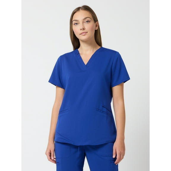 Scrubstar Ultimate Women’s Antimicrobial Welt Pocket V-Neck Scrub Top, Sizes XS–3XL