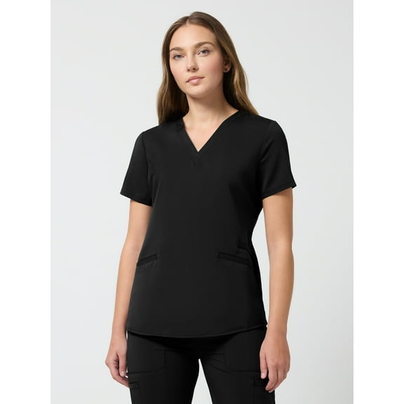 Scrubstar Ultimate Women’s Antimicrobial Welt Pocket V-Neck Scrub Top, Sizes XS–3XL