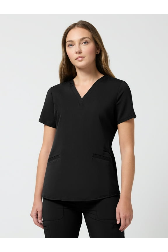 Ultimate Women’s Antimicrobial Welt Pocket V-Neck Scrub Top, Sizes XS–3XL