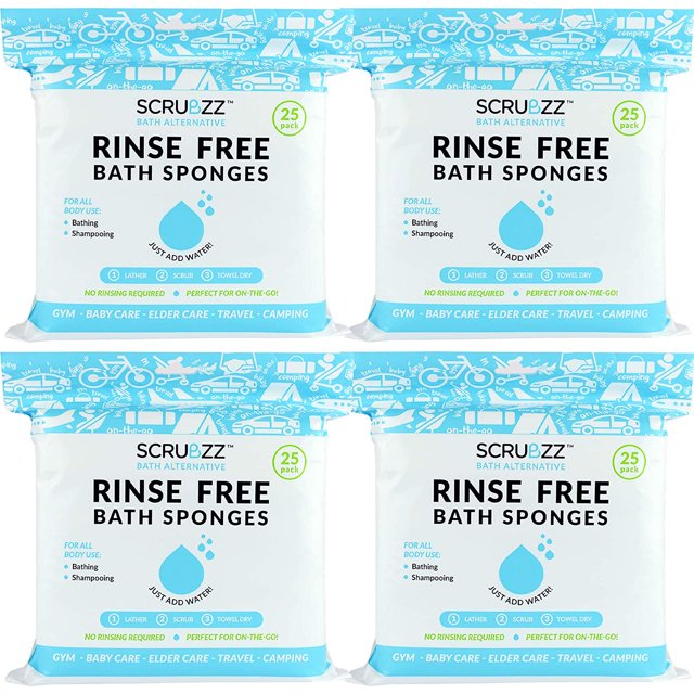 Scrubzz Disposable No Rinse Bathing Wipes Allin1 Single Use Shower